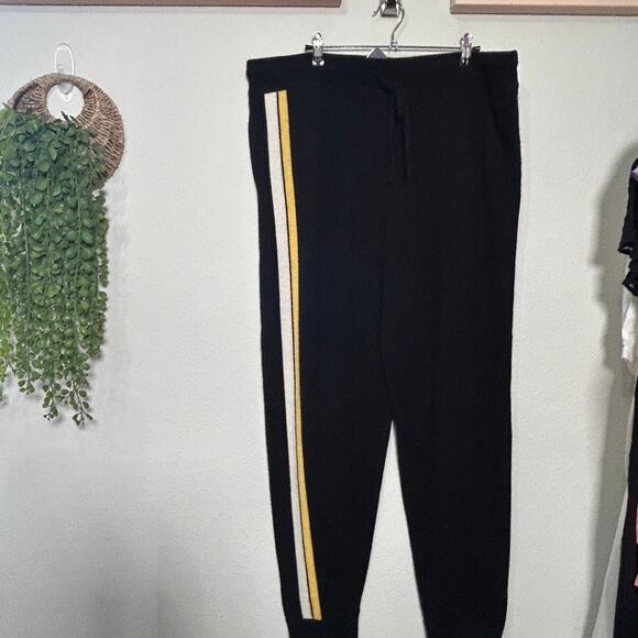 NEW Polo Ralph Lauren Black Wool-Cashmere Striped Sweatpant Size XL Quiet Luxury - Picture 4 of 10